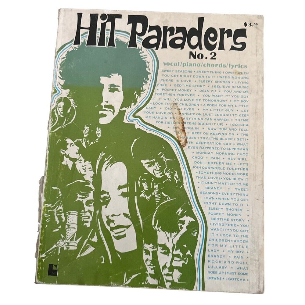 Hit Paraders Sheet Music #2 Vocal Piano Chords‎ Lyrics 1972 Carole King READ